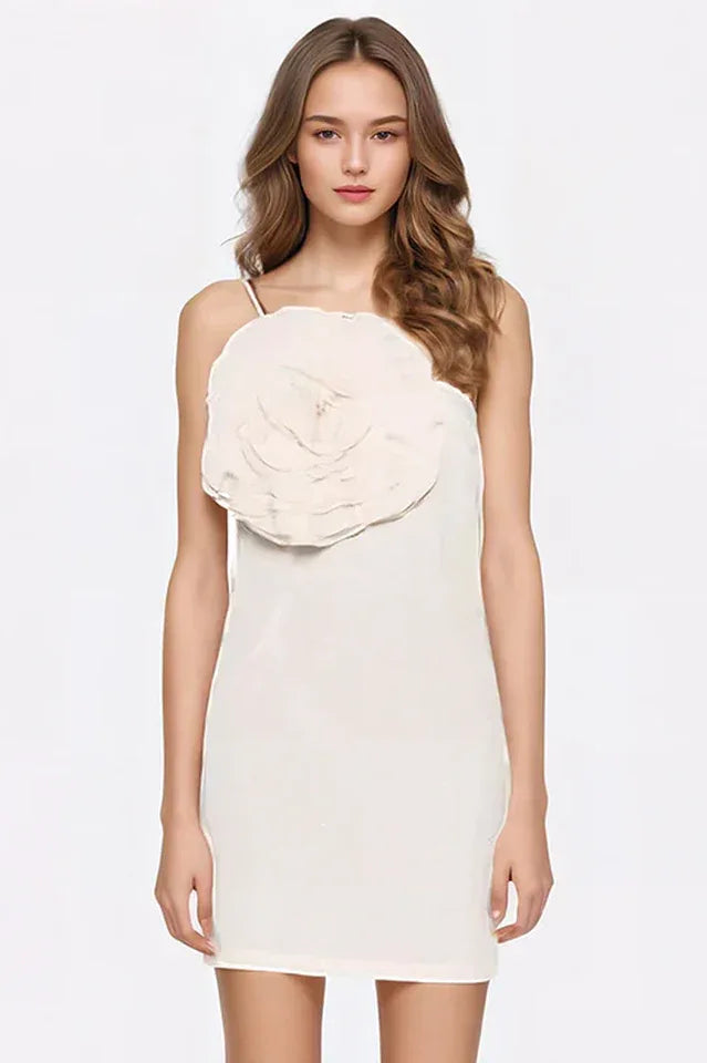 Floral Appliqué One-Shoulder Crepe Dress Secondary image