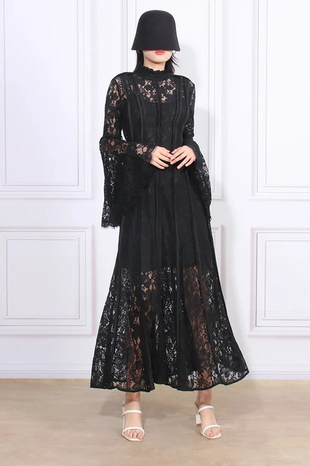 Milena Lace Ruffled Long Dress | Dress In Beauty