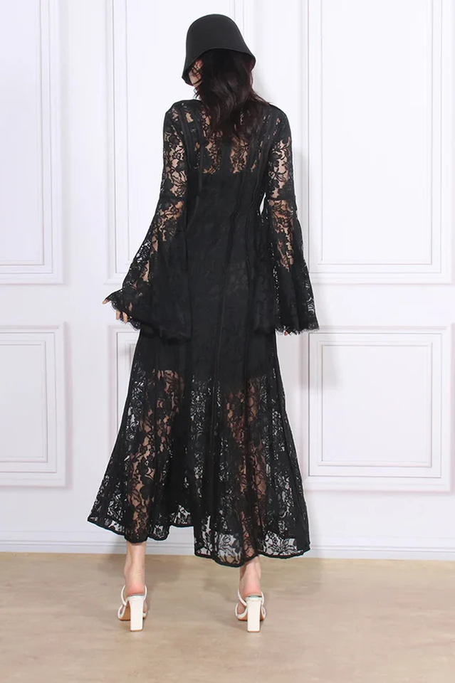 Milena Lace Ruffled Long Dress | Dress In Beauty
