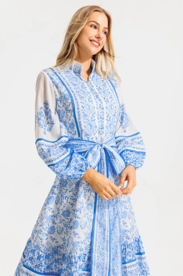 Paisley Single Breasted Midi Dress | Dress In Beauty