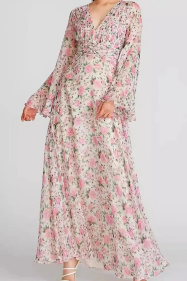 Aracely V Neck Floral Maxi Dress | Dress In Beauty