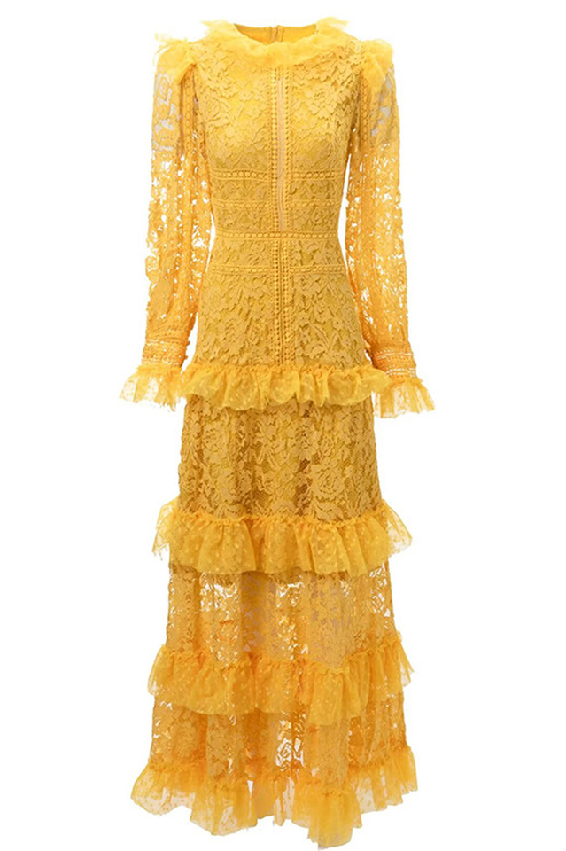 Textured Maxi Dress With Long Sleeves | Dress In Beauty