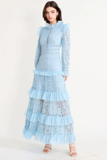 Textured Maxi Dress With Long Sleeves | Dress In Beauty