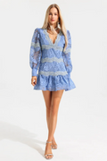 V-Neck Puff Sleeve Lace Mini Dress | Dress In Beauty