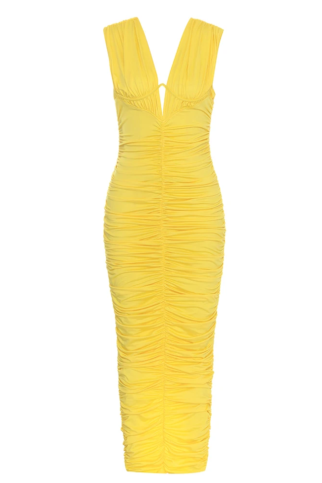 Anna Bustier Ruched Maxi Dress | Dress In Beauty