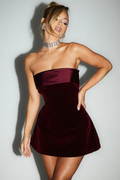 Strapless Velvet A-Line Cocktail Dress | Dress In Beauty