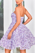 Strapless 3D Floral A Line Dress | Dress In Beauty