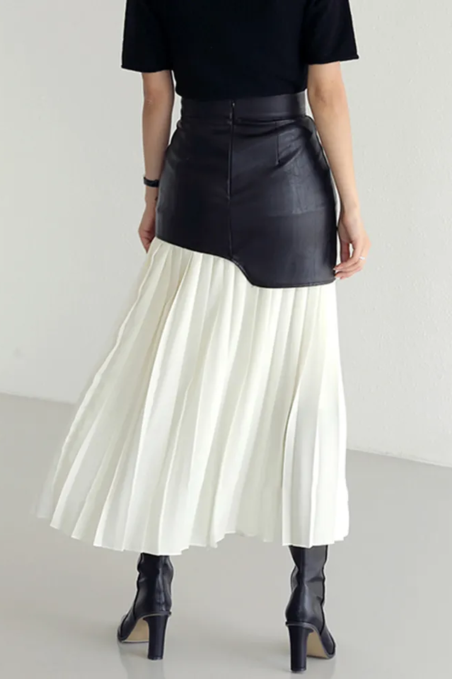 High Waist Patchwork Midi Skirt | Dress In Beauty