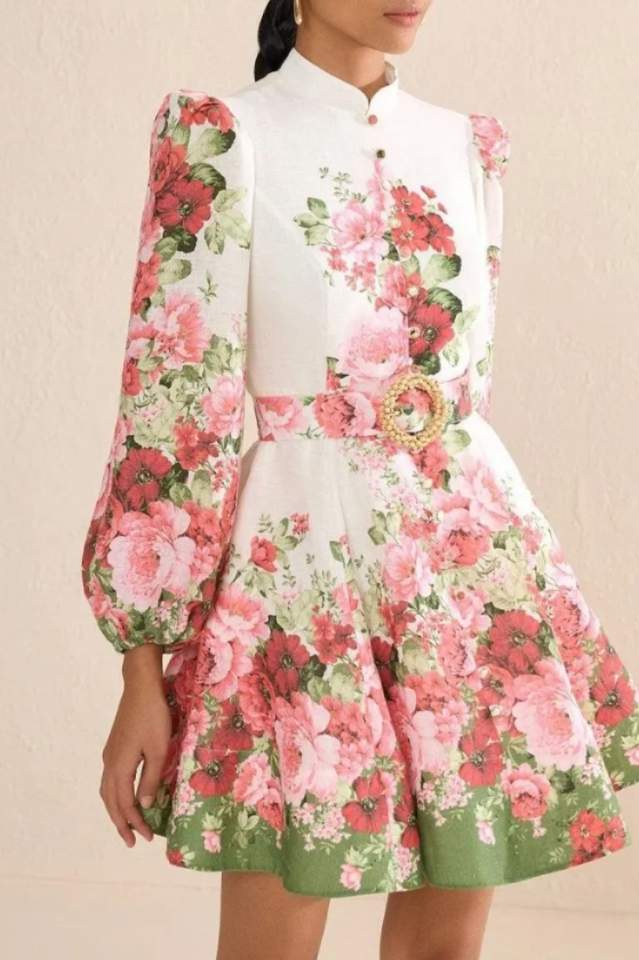 Renata Floral Print Puff Sleeve Midi Dress | Dress In Beauty