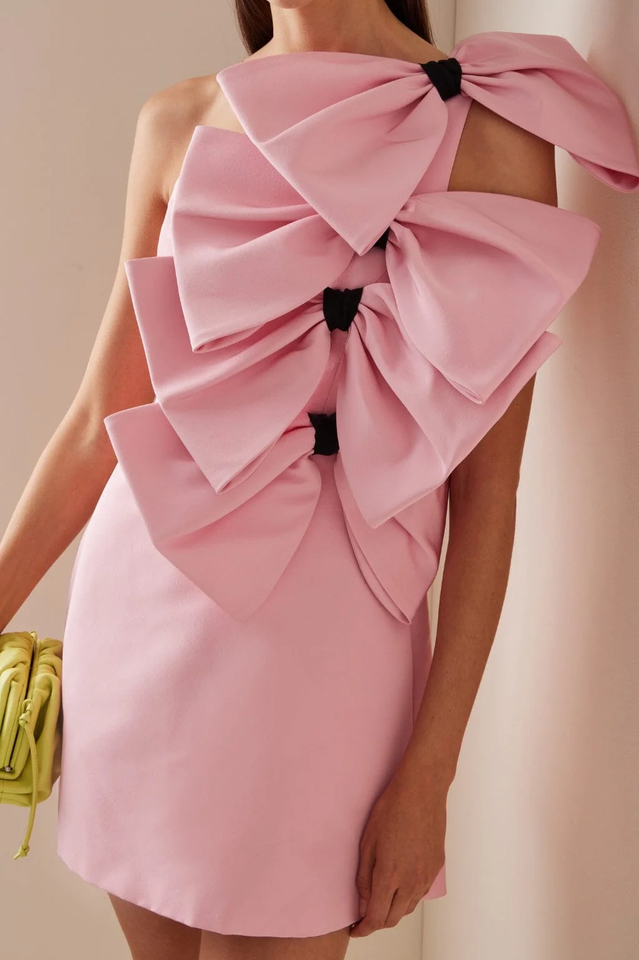 Bow Detailed Silk Mini Dress | Dress In Beauty