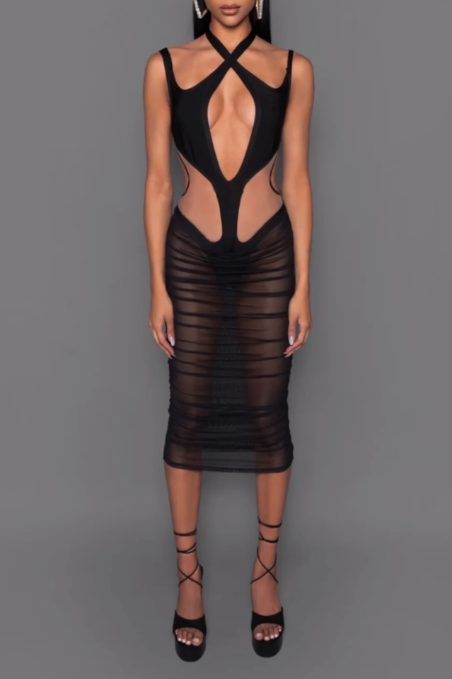 Cutout See Through Mesh Dress | Dress In Beauty