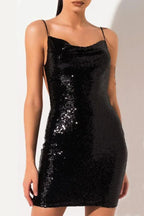 Scoop Neck Spaghetti Strap Mini Dress - WEUXS