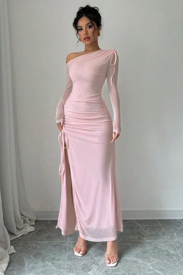 Asymmetrical Neck Bodycon Dress | Dress In Beauty