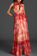 Vanija V-Neck Ruffle Maxi Dress | Dress In Beauty