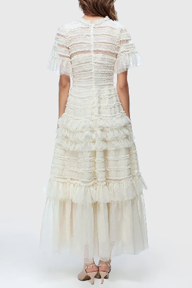 Harper Flutter Sleeve Tiered Midi Dress | Dress In Beauty