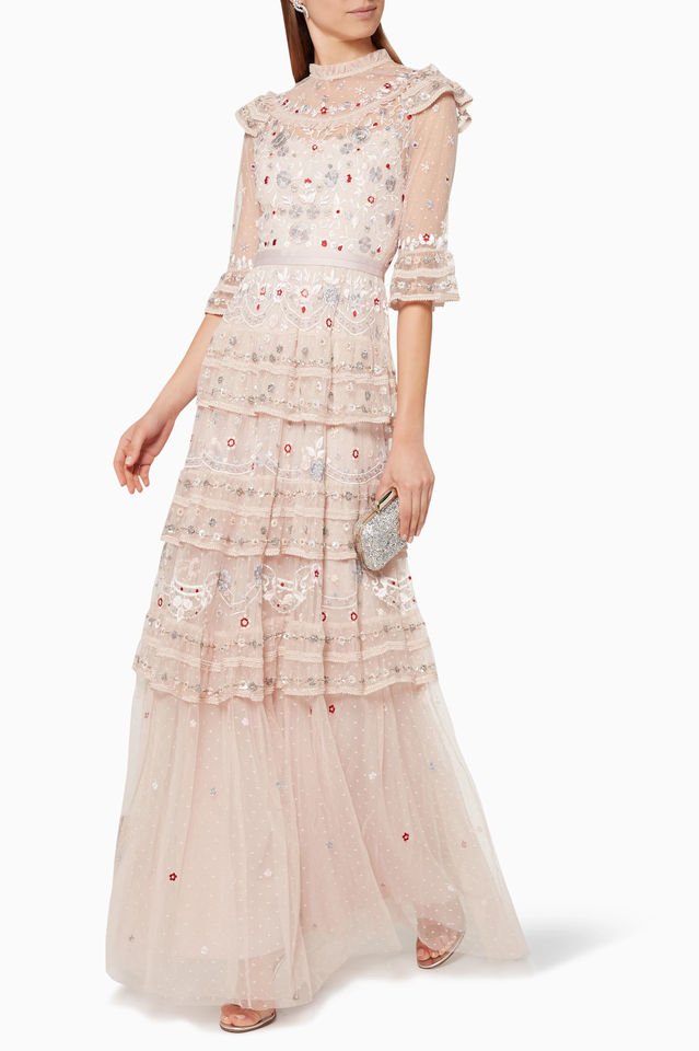 Margot Pink Embroidered Vintage Dress | Dress In Beauty
