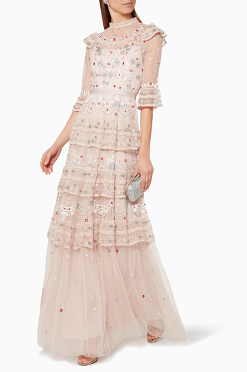 Margot Pink Embroidered Vintage Dress | Dress In Beauty