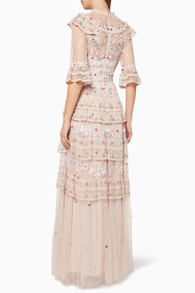 Margot Pink Embroidered Vintage Dress | Dress In Beauty
