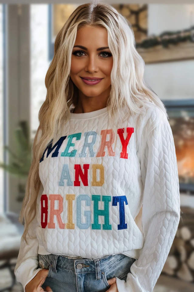 Merry & Bright Quilted Sweatshirt | Dress In Beauty