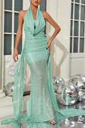 Cowl Backless Sequin Maxi Dress | Dress In Beauty