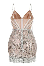 Sequin mini dress with corset detail - View 9 | WEUXS
