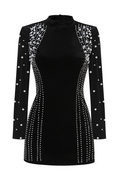 Elegant Long Sleeved Beaded Mini Dress | Dress In Beauty