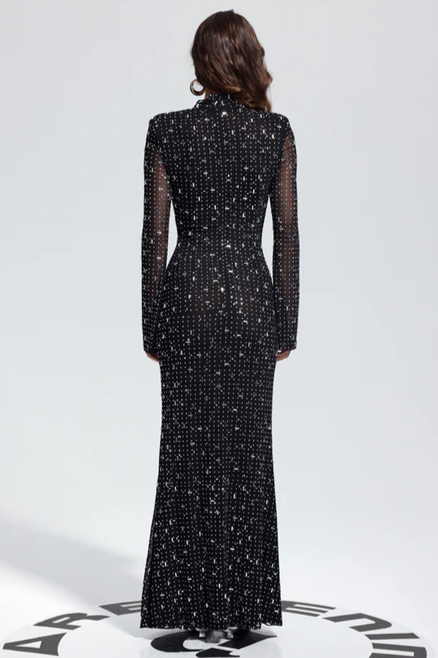 Crystal-Embellished Mesh Maxi Dress | Dress In Beauty