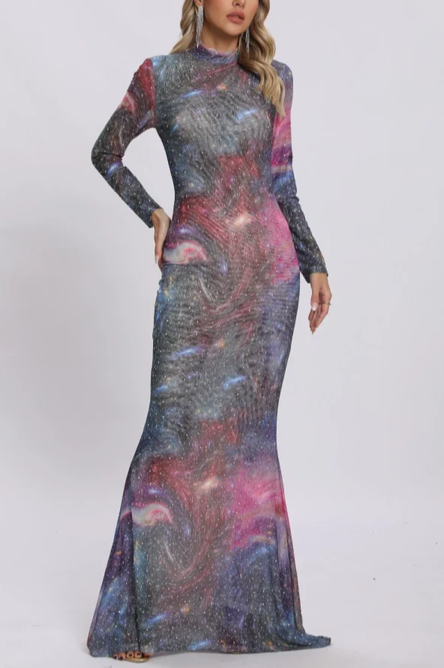 Sparkly Rhinestones Dress With Scarf | Dress In Beauty