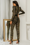 Agatha Long Sleeve Rhinestone Pantsuit | Dress In Beauty