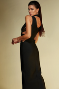 Simone Black Bandage Long Dress | Dress In Beauty