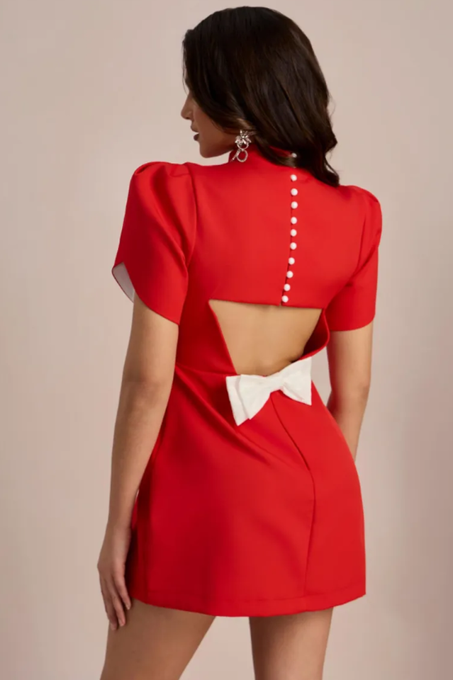 Adela Cut-out Bowknot Mini Dress | Dress In Beauty
