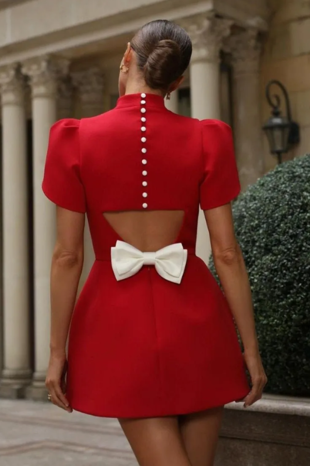 Adela Cut-out Bowknot Mini Dress | Dress In Beauty