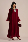 Yvonne Diamante Feathered Pleated Dress | Dress In Beauty