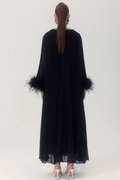 Yvonne Diamante Feathered Pleated Dress | Dress In Beauty