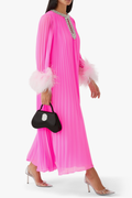 Yvonne Diamante Feathered Pleated Dress | Dress In Beauty