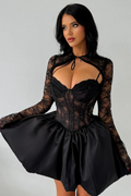 Lace Bolero & Corset Flare Minidress Set | Dress In Beauty