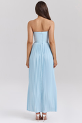 Marcella Ocean Blue Pleated Maxi Dress | Dress In Beauty