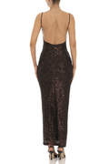 Copper Sequin Bodycon Maxi Dress | Dress In Beauty