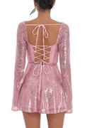 Sequin Flare Dress in Rose Gold | Dress In Beauty