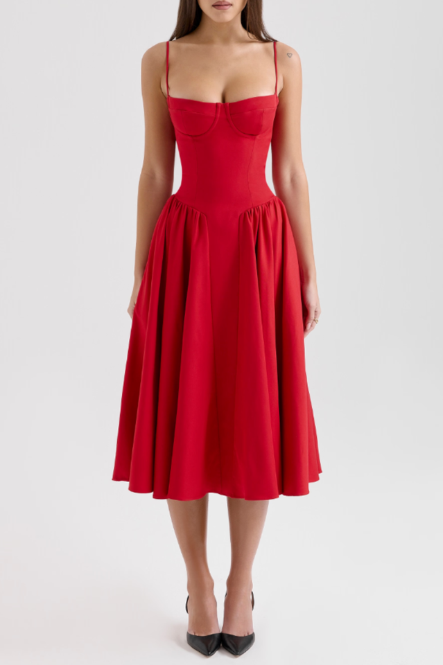 Samaria French Navy Corset Sundress | Dress In Beauty