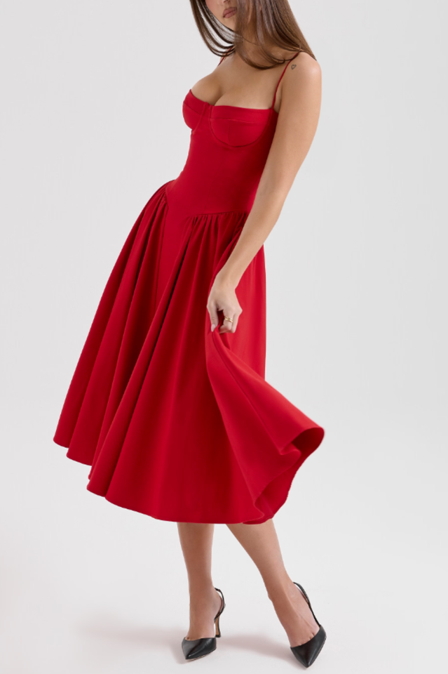 Samaria French Navy Corset Sundress | Dress In Beauty