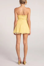 Strapless fit and flare chiffon dress with sweetheart neckline - View 12 | WEUXS