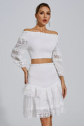 Raina White One-Shoulder Embroidered Set | Dress In Beauty