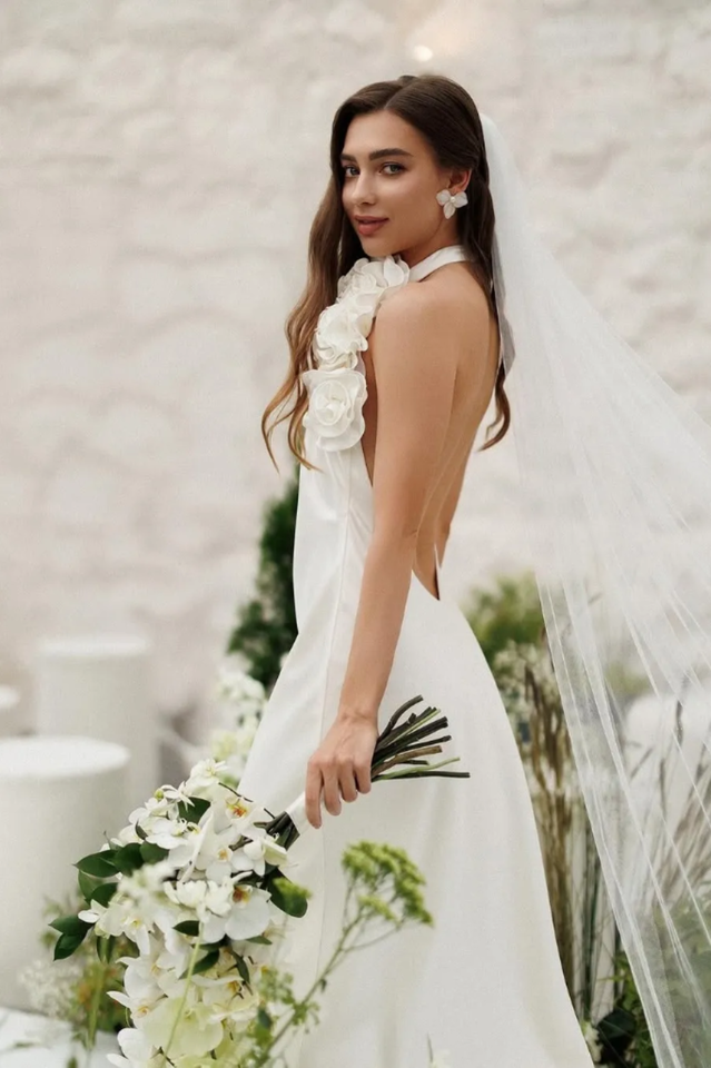 Isabel Halterneck Floral Applique Maxi Dress | Dress In Beauty