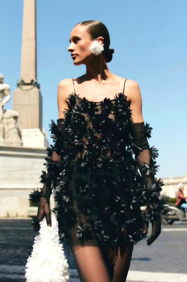 Floral Detail Mesh Dress | Dress In Beauty