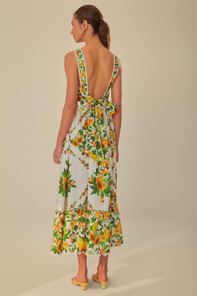 Papaya Salad Scarf Print Maxi Sundress | Dress In Beauty