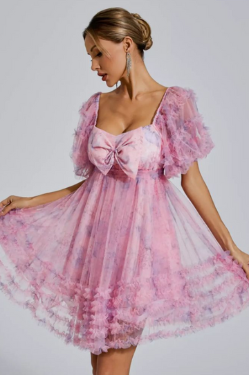 Raquel Bubble-Sleeve Mini Dress | Dress In Beauty