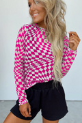 Rory Checkered Mesh Top | Dress In Beauty