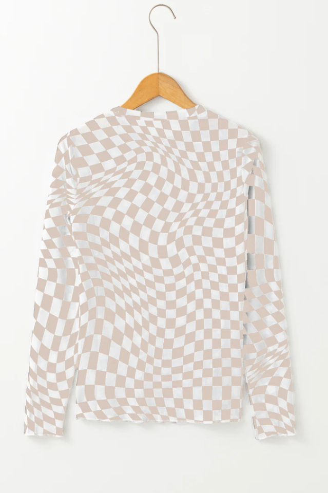 Rory Checkered Mesh Top | Dress In Beauty