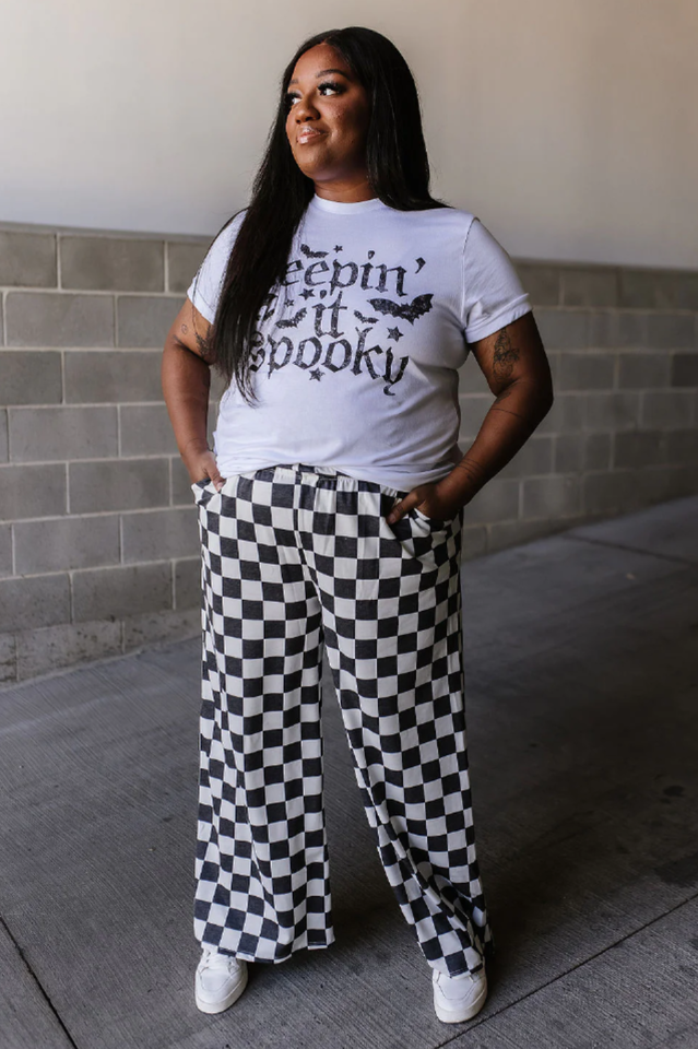 Pep Talk Checker Knit Pants | Dress In Beauty